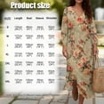 thumbnail image 6 of DISNIMO Bird Flower Print Womens Casual Maxi Dresses Loose V Neck Shift Dress Casual 3/4 Sleeve Dresses Imitation Linen Fashion Long Dress for Women, S, 6 of 6