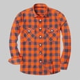 thumbnail image 2 of HCNTES Plaid Mens Flannel Shirts Long Sleeve Shirts for Men Casual Button Down Big and Tall Button Up Shirt(L01-Orange,S), 2 of 6