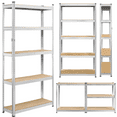 thumbnail image 7 of Alden Design 5-Shelf Boltless & Adjustable Steel Storage Shelf Unit, Silver, 7 of 7