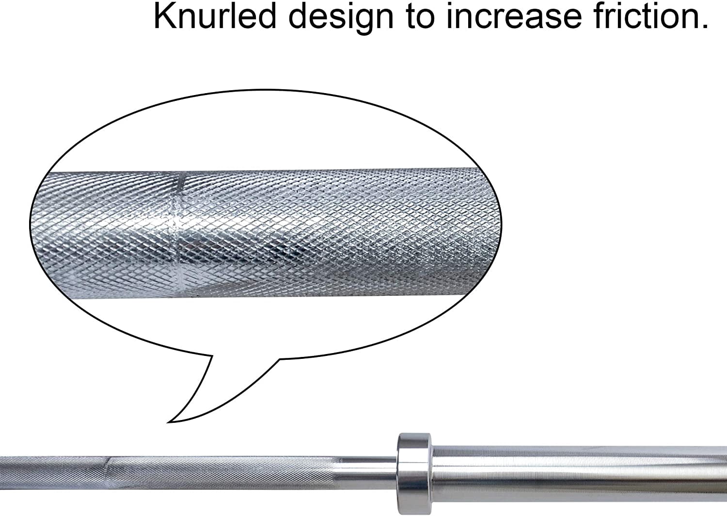 Kendal Olympic Barbell Bar Weight Bar with Two Spring Collars, Solid Iron Workout Barbell Weight Straight Weightlifting Bar for Home Fitness Exercise Equipment (5 FEET)