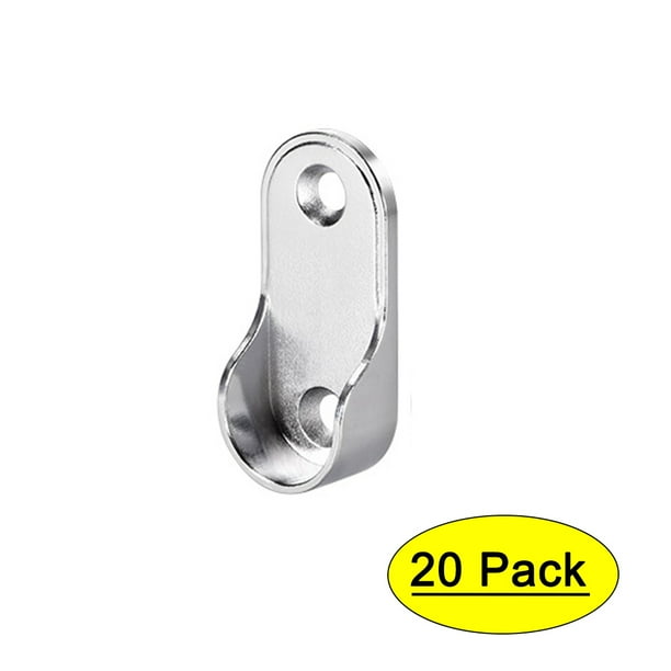 Zinc Alloy Oval Closet Wardrobe Rod End Supports Fit Rod Dia 19mm 20PCS
