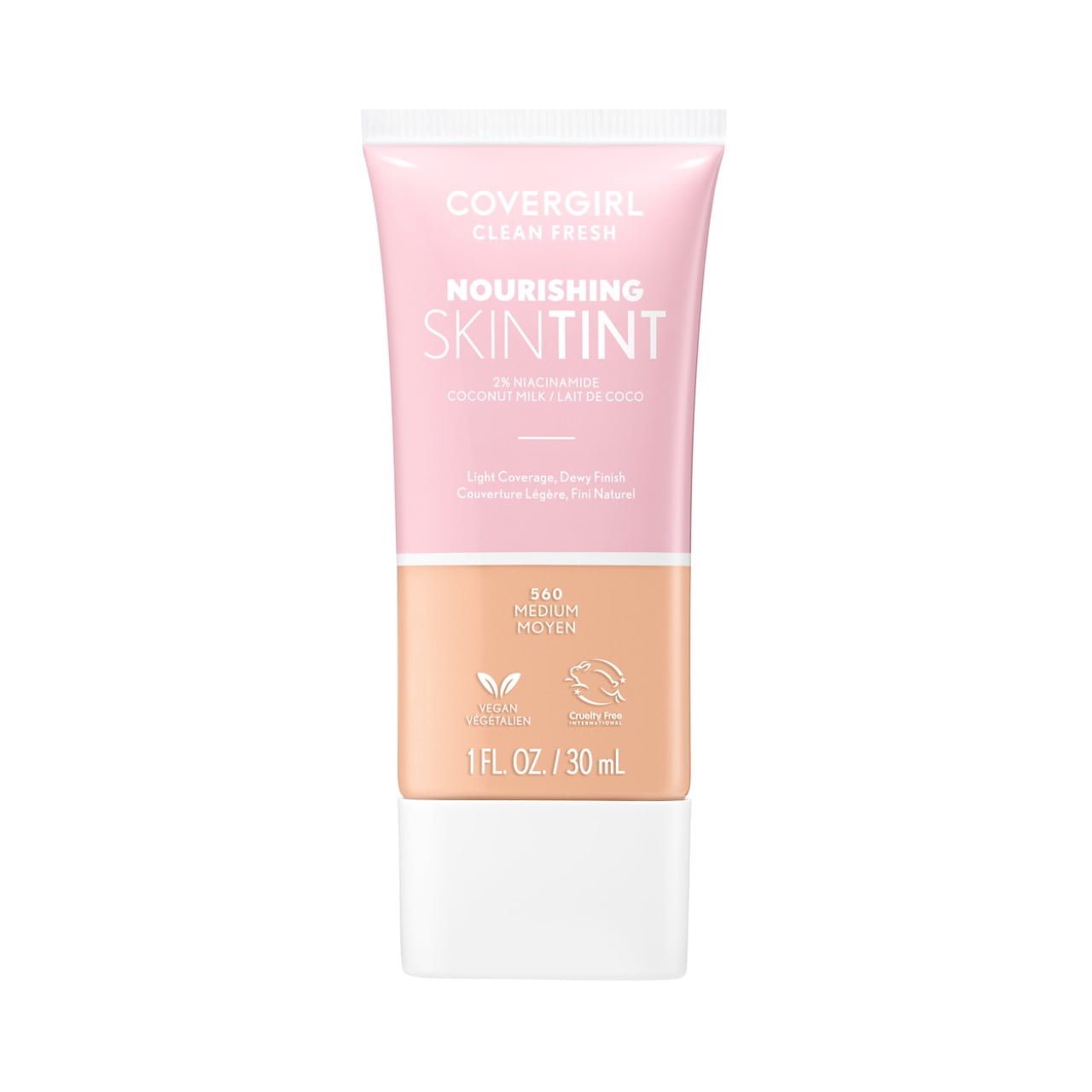 (3 pack) COVERGIRL Clean Fresh Nourishing Skin Tint, Dewy Finish, Medium, 1 fl oz (Packaging May Vary)