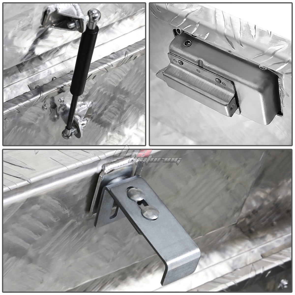 DNA Motoring 69"X12"X16" Chrome Aluminum Pickup Truck Trunk Bed Tool Box Trailer Storage w/Lock