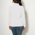 thumbnail image 4 of Hipattires Casual Sweaters for Women Thick Warm Solid Color Pullover Knitted Skinny Tops Comfy Long Sleeve White Womens Blouse Winter, 4 of 5
