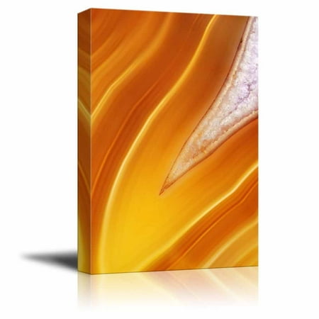 Caramel Agate - wall26 Canvas Wall Art - Abstract Agate Slice Pattern - Giclee Print Gallery Wrap Modern Home Decor Ready to Hang - 16