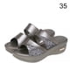 thumbnail image 1 of Sandalias de cuña de tacón grueso, verano, playa, caminar, punta abierta, diseño, zapatilla de cuña, gris, talla 35 1 par Vogacara AP1213-01, 1 of 7