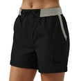 thumbnail image 4 of vigerkar Womens Loose Cargo Short Casual Summer Elastic Lightweight Hiking Short 2025 Trendy High Rise with Pockets Black, XXL, 4 of 9