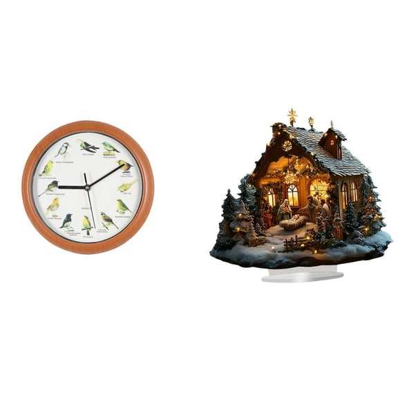 Wall Clock Singing Bird Clock Decorative Ornament Acrylic Construction for Home Office Tabletop