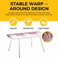 thumbnail image 4 of Pink Table Cloths for 8 Foot Rectangle Tables, Summer Botanical Leaves Watercolor Patio Waterproof Elastic Fitted Tablecloths, Washable Rectangular Table Cover for Camping, 4 of 8