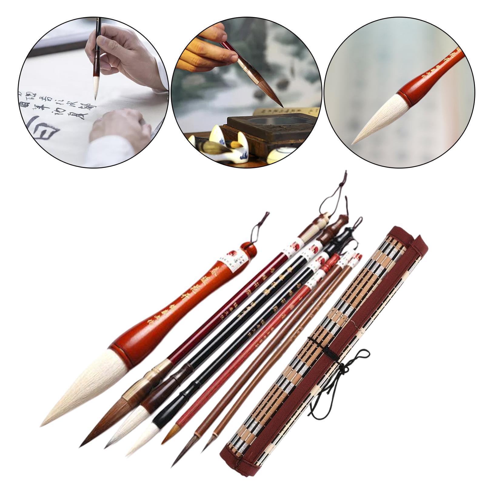 LeeQinersw Chinese Brushes Sumi Ink Painting for Professional Beginner 7Pcs