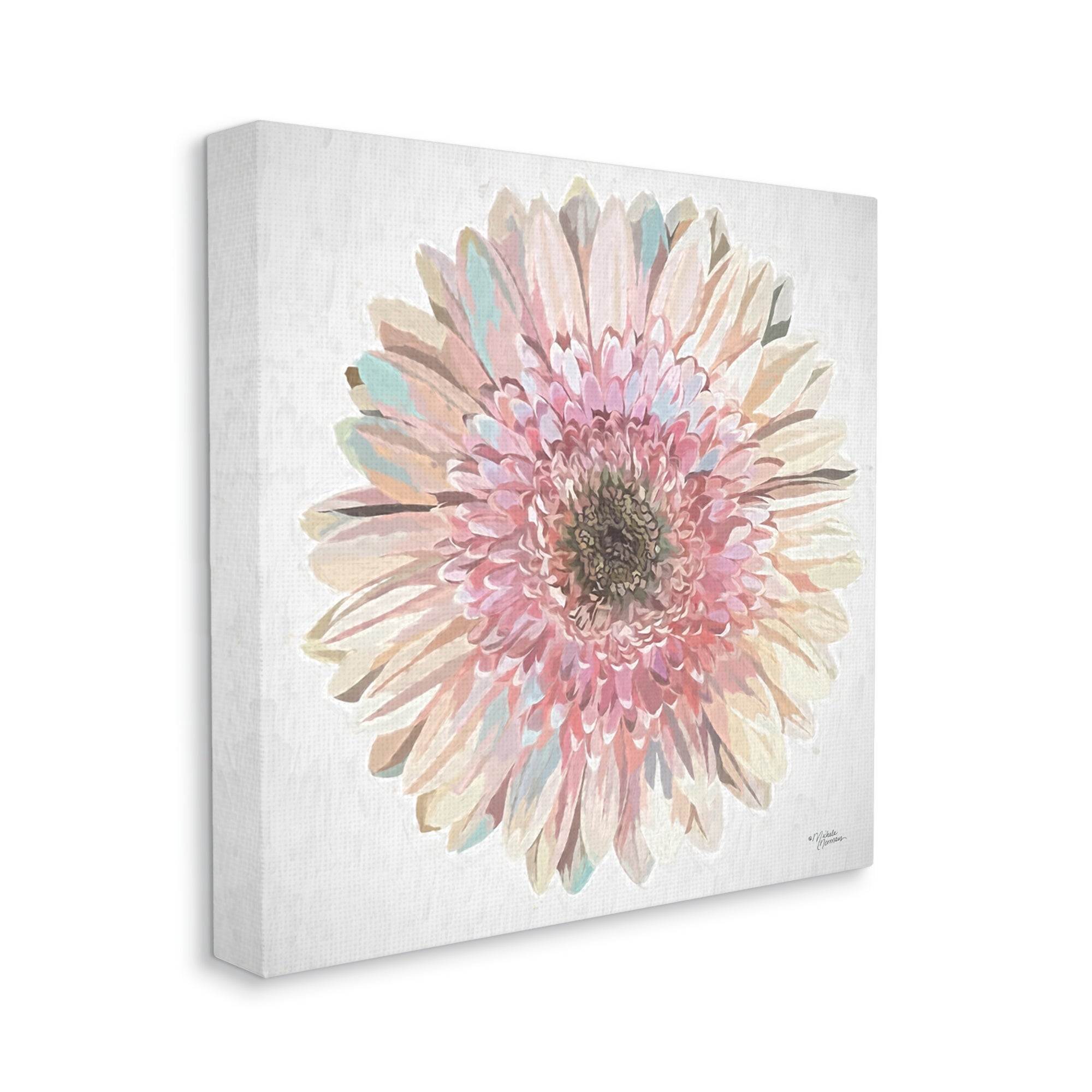 Stupell Industries Round Daisy Petal Design Flower Blossom Illustration Graphic Art Gallery Wrapped Canvas Print Wall Art, Design by Michele Norman