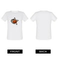 thumbnail image 2 of Coolnut Womens Basic T-Shirts, Basketball Swoosh Star Pattern Short Sleeve Tees, Casual White Crew Neck Tee Shirts for Women, L, 2 of 6