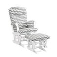 thumbnail image 2 of Angel Line Monterey II Glider and Ottoman, White Finish with Gray Chevron Cushions, 2 of 5