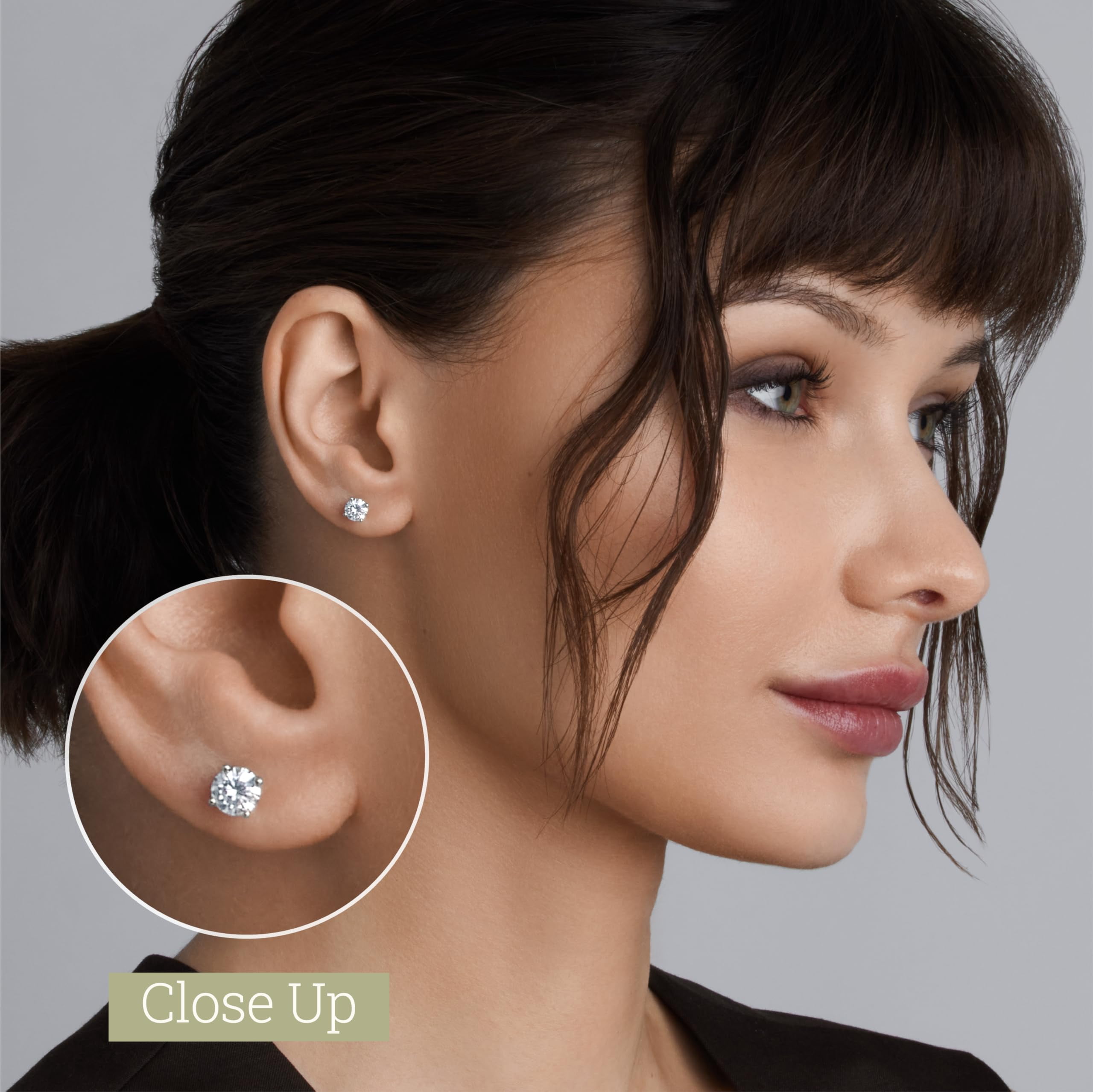 Gilded 2 Carat Total Weight IGI Certified Lab-Grown Diamond 14KT White Gold Stud Earrings for Women| Hypoallergenic Fine Gold Jewelry| 4-Prong Basket, Push Back Nut|VSI1 Clarity, E-F Color, Round Cut