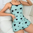 thumbnail image 2 of Women's Pajama Sets Trendy Valentine'S Day Lace Trim Set with Shorts Heart Pattern Sleepwear, 2 of 8
