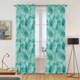 thumbnail image 2 of Teal Geometric Kitchen Curtains 84 Inch Length, Modern Morocco Abstract Art Grommet Top Bedroom Living Room Curtains, Light Filtering Cafe Curtain Drapes 2 Panels Set 84''x84'', 2 of 9