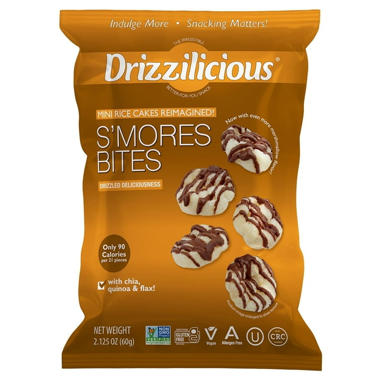 3 pack) Drizzilicious Mini Rice Cakes, S'mores Flavored Rice Cake