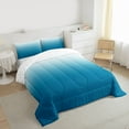 thumbnail image 3 of jejeloiu Abstract Gradient Effects Full Size Comforter Sets,Minimalsim Ombre Bedding Comforter Set,White Blue Bedding Sets For Kids,Breathable Home Decor Reversible,3pcs, 3 of 8