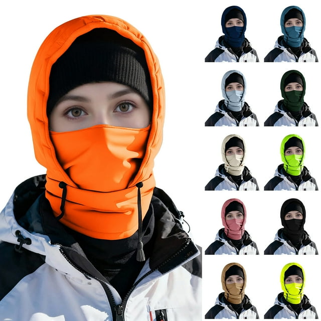 Sentmoon Women Winter Hat Knit Hat Function Three In One Thick Lei Feng Hat with Velvet for Men and Women Outdoor Cycling Skiing Sunshade and Cold Proof Down Warm Hat