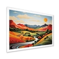 thumbnail image 2 of Designart "Multicolor Minimalism Line Art Landscape IV" Landscapes Framed Wall Art Decor - Traditional Red Meadow Bedroom Framed Canvas Wall Art, 2 of 6