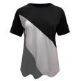 thumbnail image 2 of Pntutb mujeres tops verano o-cuello empalme casual camisetas camiseta blusa Pntutb Pntutb-165, 2 of 3