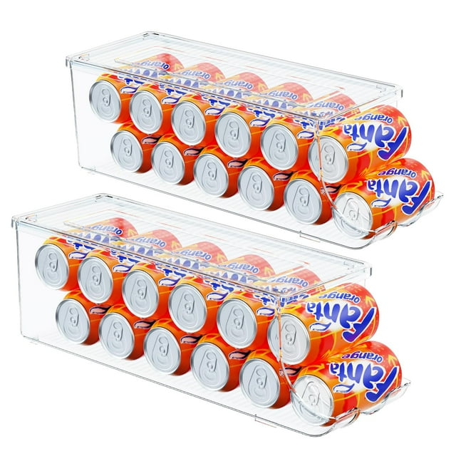 Organizador de nevera SCAVATA, lata de refresco para 12 latas, paquete de 2