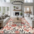 thumbnail image 4 of Area Rug 60×96in, Vintage Blossom Floral Vine Floor Carpet Living Room Rug, Country Wildflower Leaves Non-Slip Welcome Mat Indoor Rugs for Bedroom Dining Room, 4 of 9