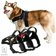 Gustave No Pull Dog Harness for Large Dog Adjustable Pet Vest Harness with belt buckle for Outdoor Walking (Red,L)