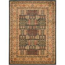 SAFAVIEH Mahal Phylliss Oriental Area Rug, Navy/Natural, 8' x 11'
