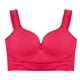 thumbnail image 1 of Gibobby Brasier deportivo para mujer Sujetador con cierre frontal para mujer, espalda, talla grande, sin forro, con aros, completa(Rosa caliente,G), 1 of 4
