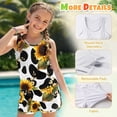 thumbnail image 6 of Xoenoiee Cow Sunflower Print Girls Tankini Swimsuit 2 Piece Bathing Suits with Boyshort, Tween Swimwear Set with Removable Pads for Girls, 10-11 Years, 6 of 7