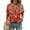 Print Red, variant on Fancyglim Henley Blouses for Women V Neck Short Sleeve Floral Print Button Trendy Shirts Fashion Dressy Loose Tunic Tops Red L