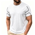thumbnail image 2 of Qiyinn Men's Line Casual T-shirt For Summer Men Top, 2 of 6