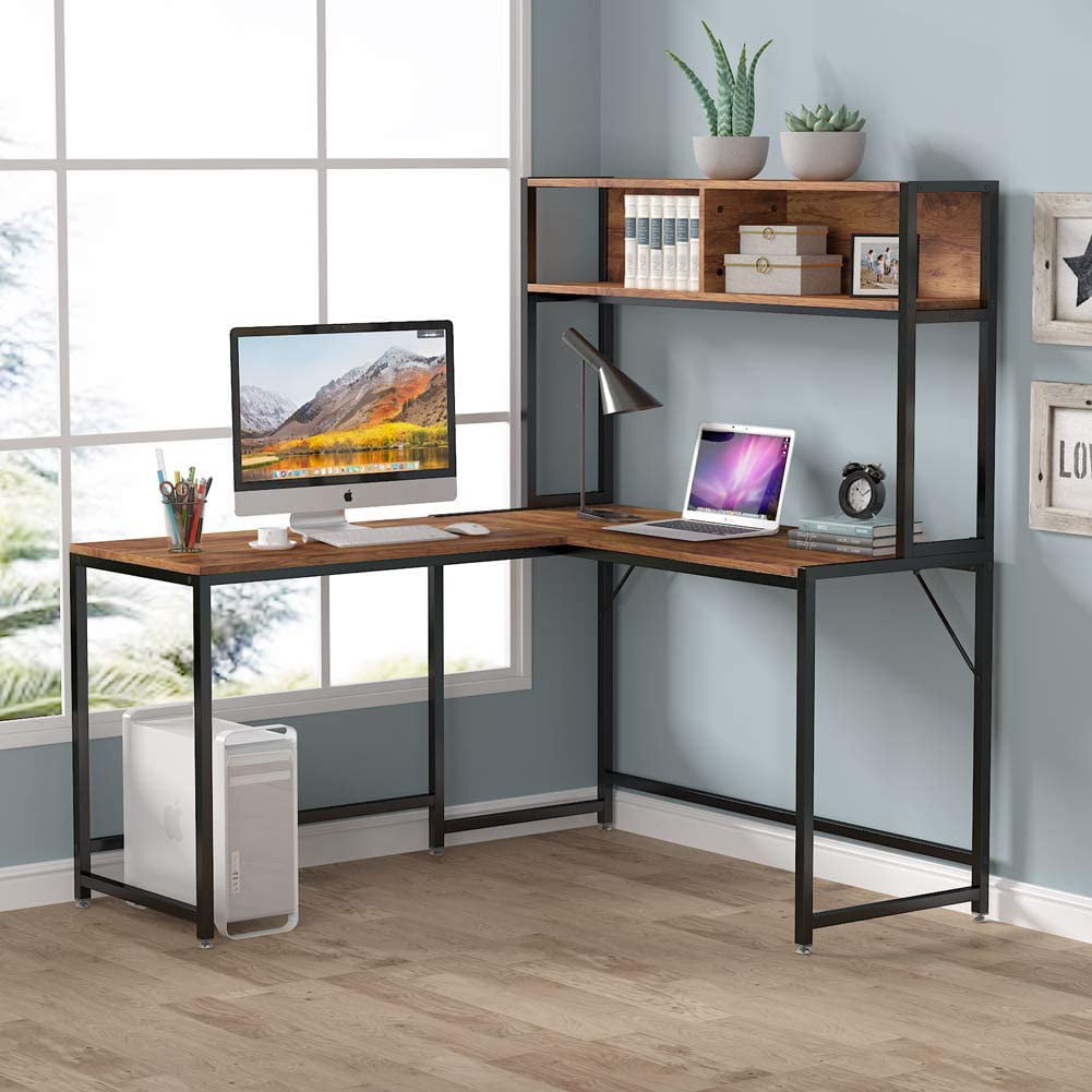 Wooden Cubicubi L Shaped Desk Computer Corner Desk Home Office Gaming Table for Streaming