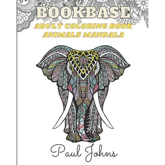 Bookbase Adult Coloring Book Animals Mandala Version (Paperback)