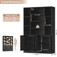thumbnail image 5 of Hiphuta 71" Tall Modern Bookcases with 2 Double Door Cabinet, 47"Wide Wooden Storage Bookshelf for Living Room Home Office Entryway, Black, 5 of 8