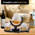 thumbnail image 7 of Elegant Whiskey Decanter Set - Etched Globe Design with 2 Glasses on USA Map Tray - Impressive Bar Set, 7 of 7