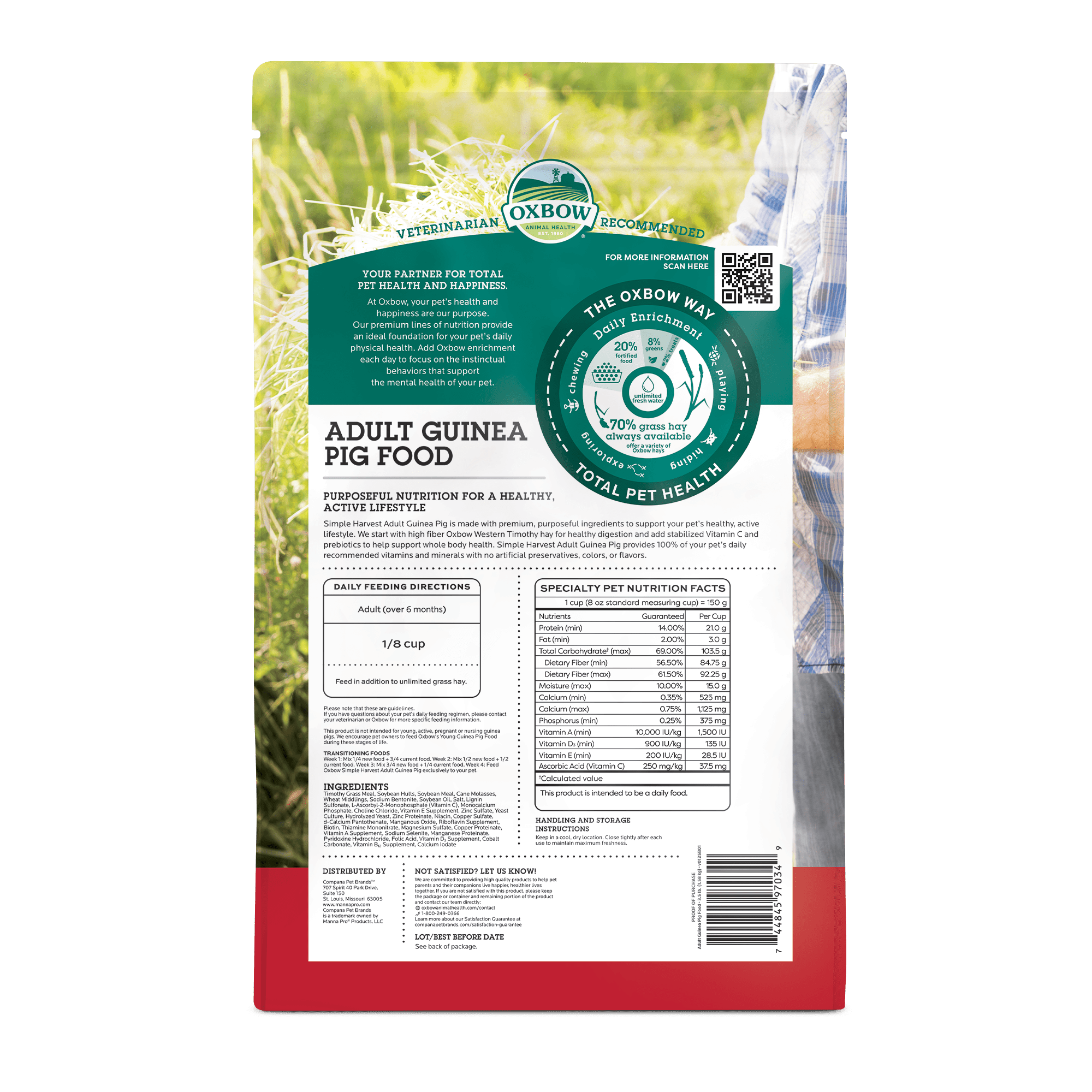 Oxbow Simple Harvest Adult Guinea Pig Food - 3.5lb.