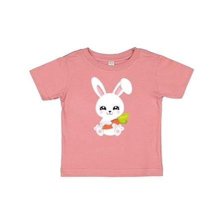 

Inktastic Cute Bunny White Bunny Bunny With Carrot Rabbit Gift Baby Boy or Baby Girl T-Shirt