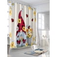 thumbnail image 3 of Fsddascl Beige Gnomes Daisy Shower Curtain Set - 72" x 78" Washable Bathtub Curtain with 12 Hooks, Pastoral Country Garden Floral Waterproof Fabric Stall Shower Curtains for Bathroom/Bathtub Décor, 3 of 6