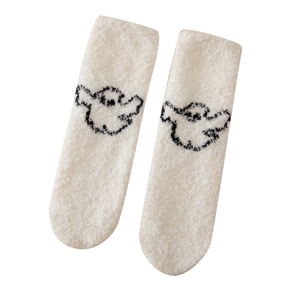HAYIMI Women Crew Socks Pumpkin Coral Socks Halloween Themed Fashionable Casual Sleeping Short Socks
