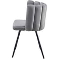thumbnail image 3 of JYHOME Living Room Barrel Accent Chair  Modern Velvet Kitchen Dining Chair  Vanity Chair with Metal Leg  Scalloped   Cozy and Soft Padded  Armless Leisure  Chair for Bedroom  Grey, 3 of 7