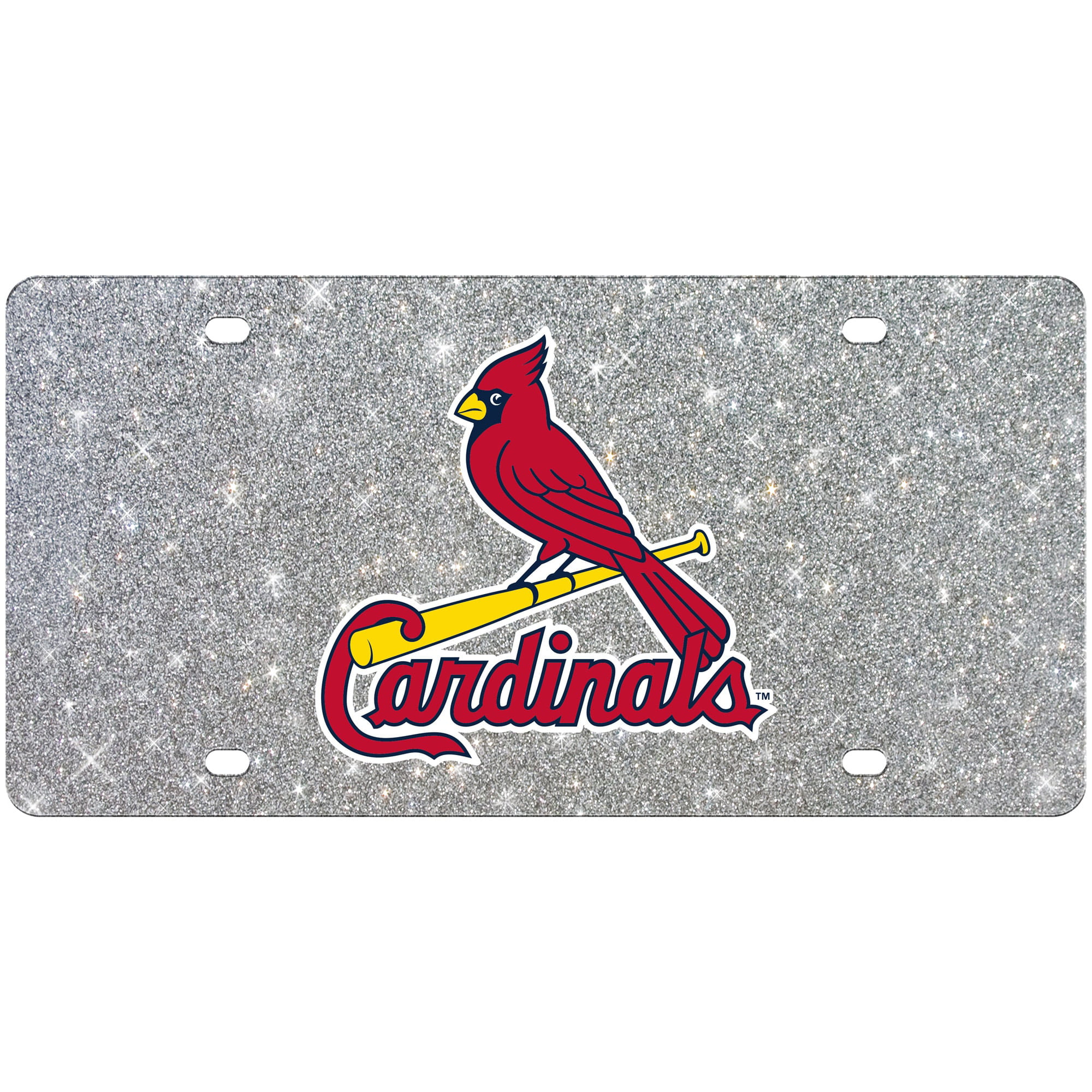 St Louis Cardinals Silver Mirrored License Plate 
