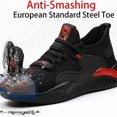 thumbnail image 3 of Zapatos de seguridad a prueba de golpes negros y rojos para hombre talla 38, 3 of 8
