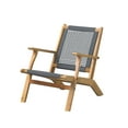 thumbnail image 5 of Balkene Home  Gray Lounge Outdoor Chair | Acacia Wood | Woven Web Seat Mid Century Reclining Armchair, 5 of 14