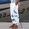 thumbnail image 2 of Pantalones de verano para mujer, informales, cómodos, con bolsillo suelto, con estampado floral Pompotops  ulkah939814, 2 of 4