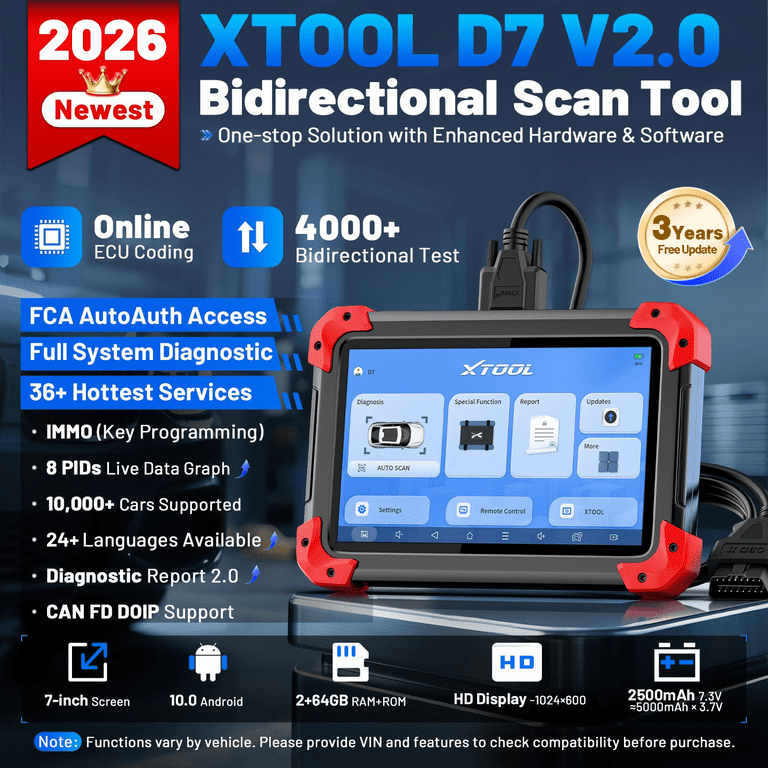 XTOOL D7 Bi-Directional Automotive Scan Tool, Full System