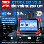 XTOOL D7 V2.0 Bi-Directional Scan Tool, Ai-Assisted OBD2 Scanner Car Code Reader with ECU Cod-ing, Full System Scan, 36+ Services