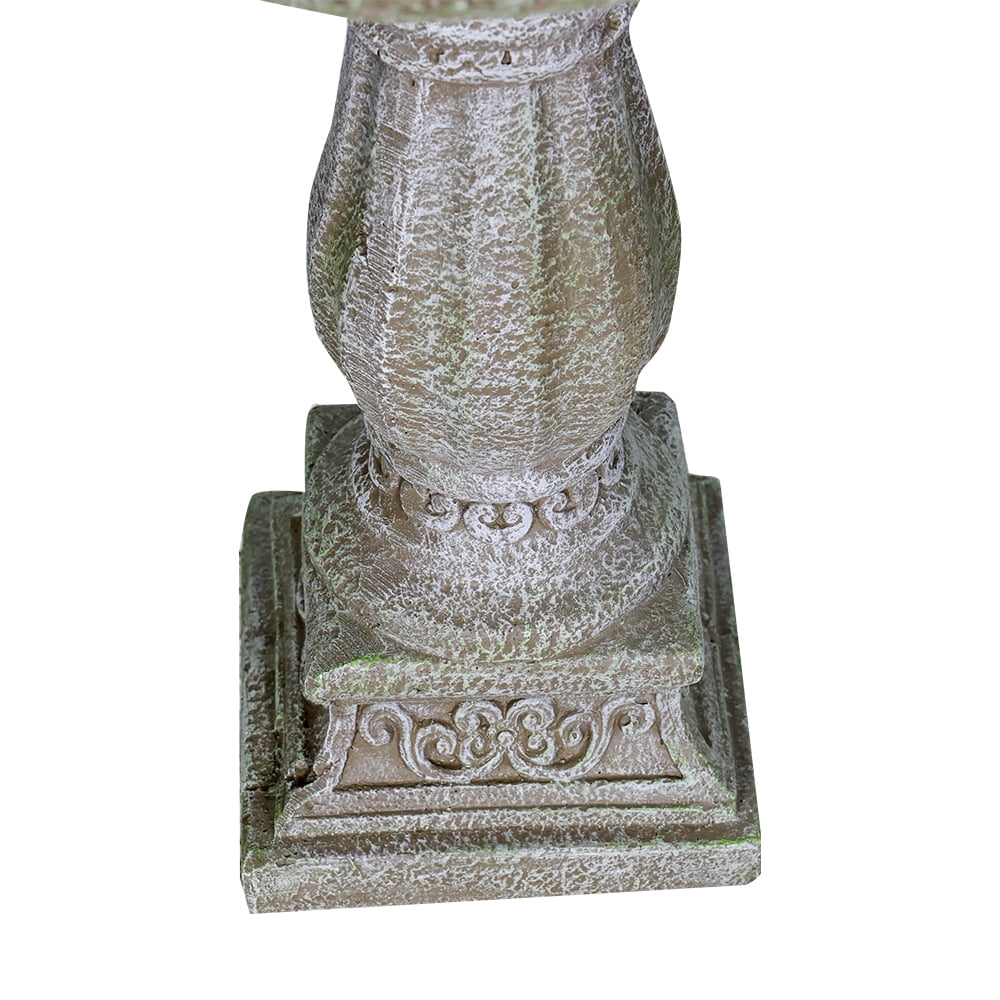Antique Pedestal Bird Bath, Bird Baths for Outdoors, Concrete Bird Bath Bird Feeder Seed Tray for Garden Yard Decor