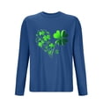 thumbnail image 2 of St Patricks Day Shirts Men Long Sleeve Funny Green Heart Shamrock St. Patricks Printed Tee Causal Round Neck Tops, 2 of 4